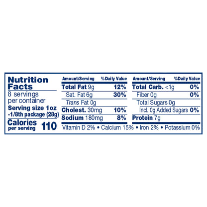 Crystal Farms Mild Cheddar Cheese Block, 8 oz