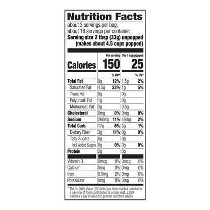 Orville Redenbacher's Homestyle Butter Flavored Gourmet Microwave Popcorn, 3.29 oz. Bags, 6-Count