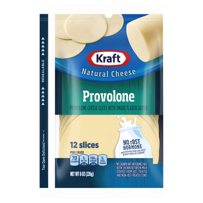Kraft Provolone Cheese Natural Cheese Slices 8 oz (12 Slices)