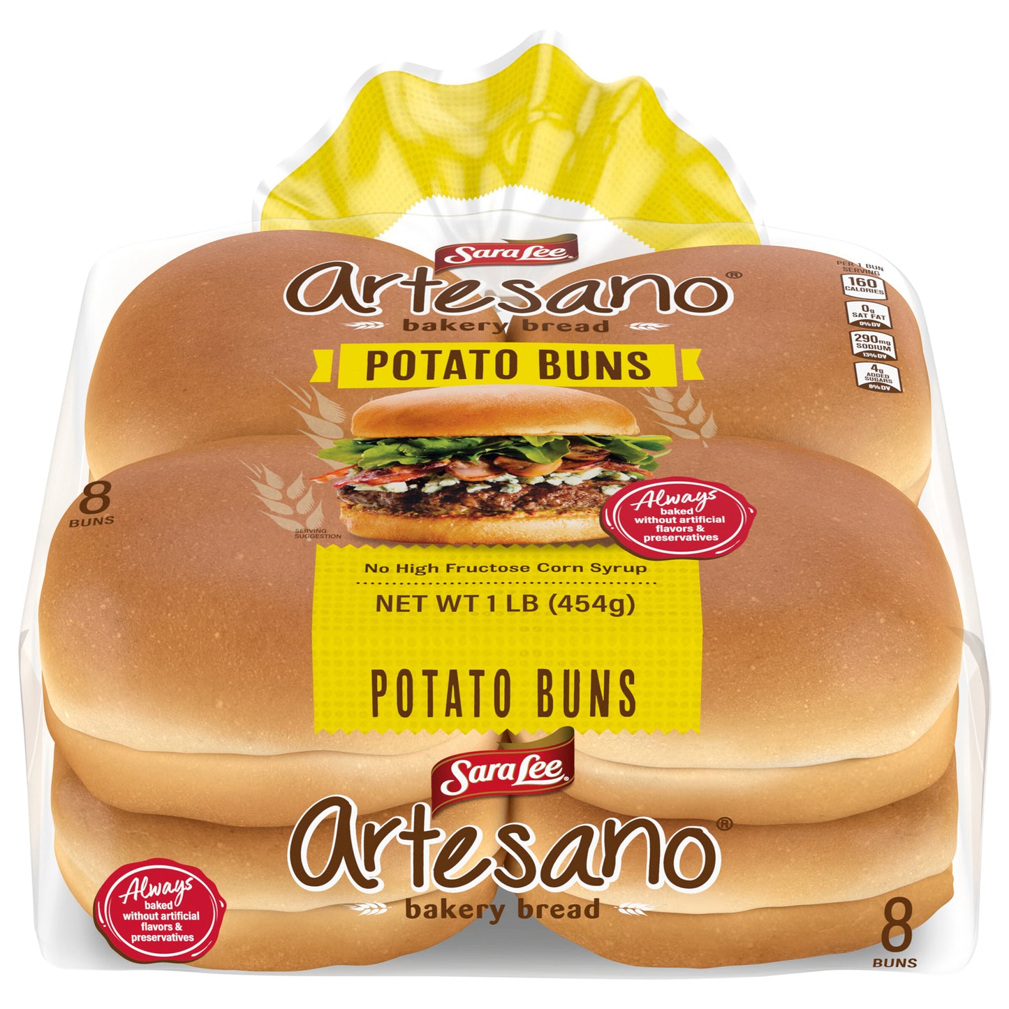 Sara Lee Artesano Potato Buns Hamburger Buns, 8 count, 16 oz