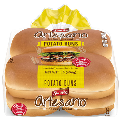 Sara Lee Artesano Potato Buns Hamburger Buns, 8 count, 16 oz