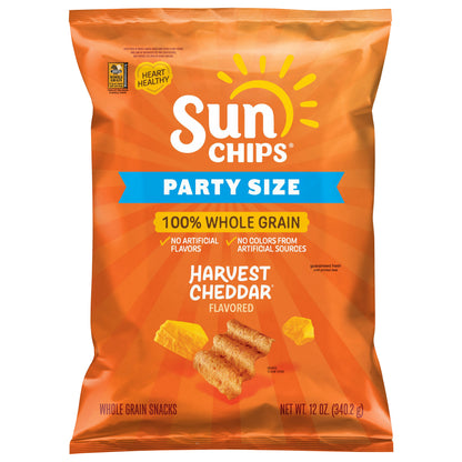 SunChips Whole Grain Snacks Harvest Cheddar Flavored 12 Oz