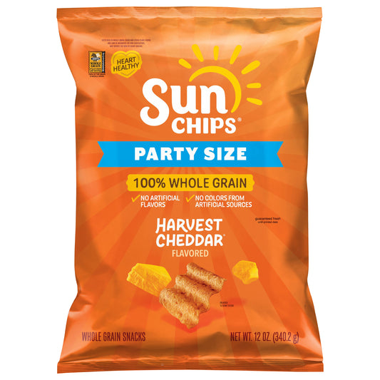 SunChips Whole Grain Snacks Harvest Cheddar Flavored 12 Oz