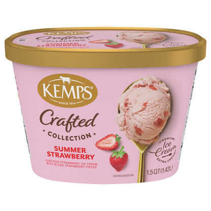 Kemps Crafted Collection Summer Strawberry Ice Cream 1.5 Quart