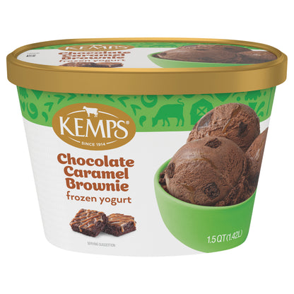 Kemps Chocolate Caramel Brownie Frozen Yogurt 1.5 Quart