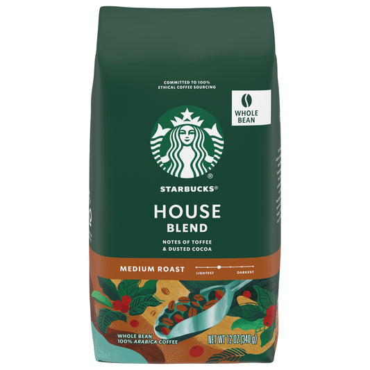 Starbucks Medium Roast Whole Bean House Blend Coffee 12 oz