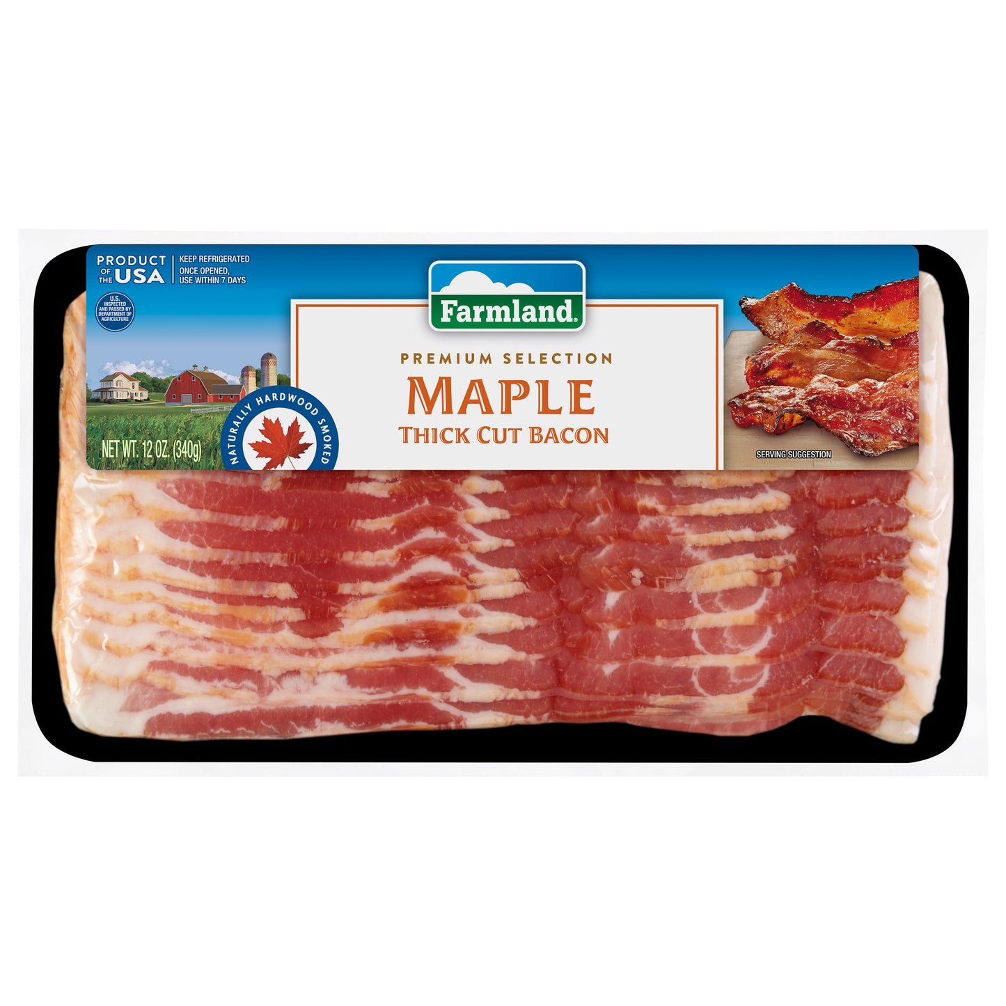 Farmland Maple Bacon Thick Cut Bacon, 12 oz