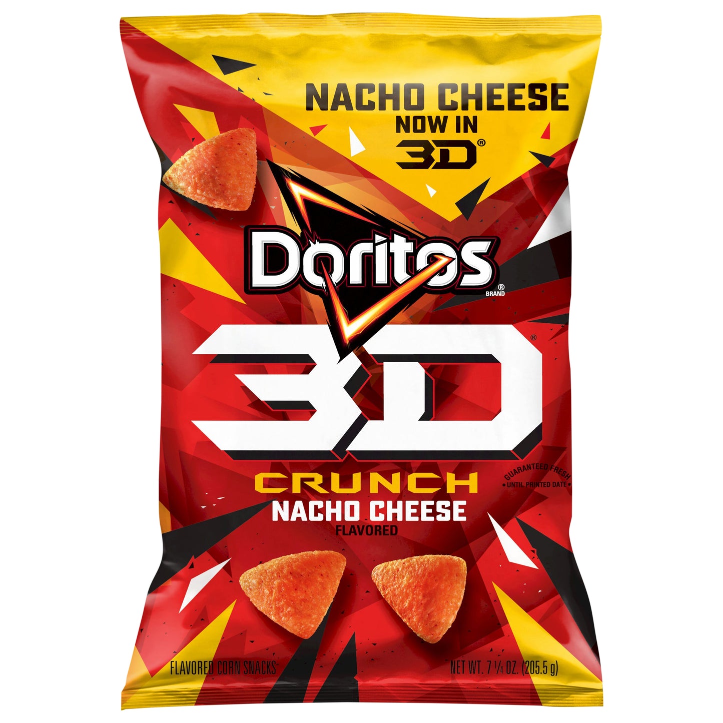Doritos 3D Crunch Flavored Corn Snacks Nacho Cheese Flavored 7 1/4 Oz