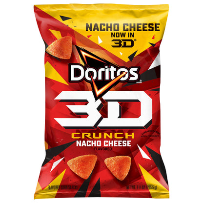 Doritos 3D Crunch Flavored Corn Snacks Nacho Cheese Flavored 7 1/4 Oz