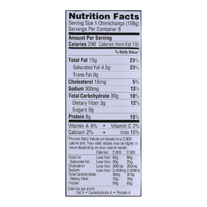 El Monterey Beef & Bean Chimichangas, 32 oz Family Size, 8 Ct (Frozen)