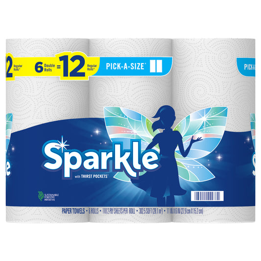 SPARKLE® PICK-A-SIZE® PAPER TOWELS, 6 DOUBLE ROLLS
