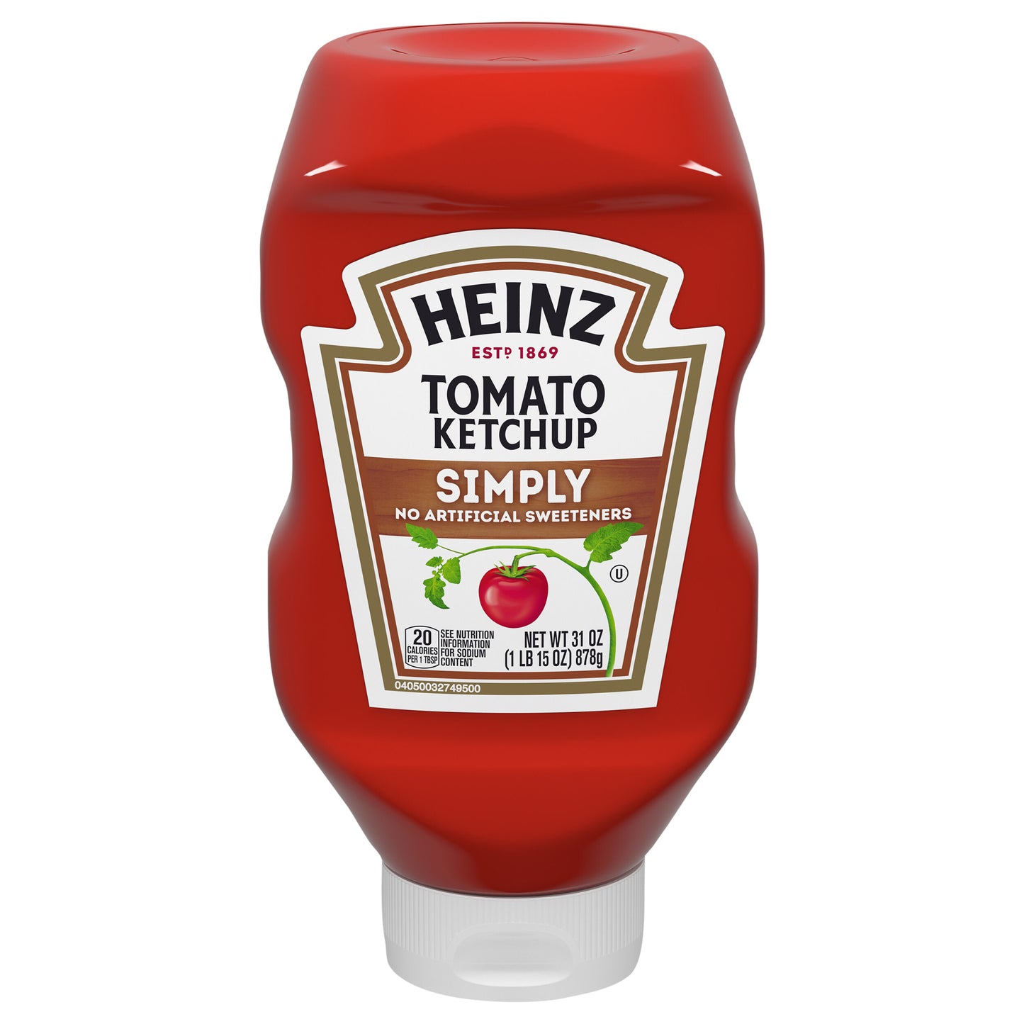 Heinz Simply Tomato Ketchup with No Artificial Sweeteners, 31 oz Bottle