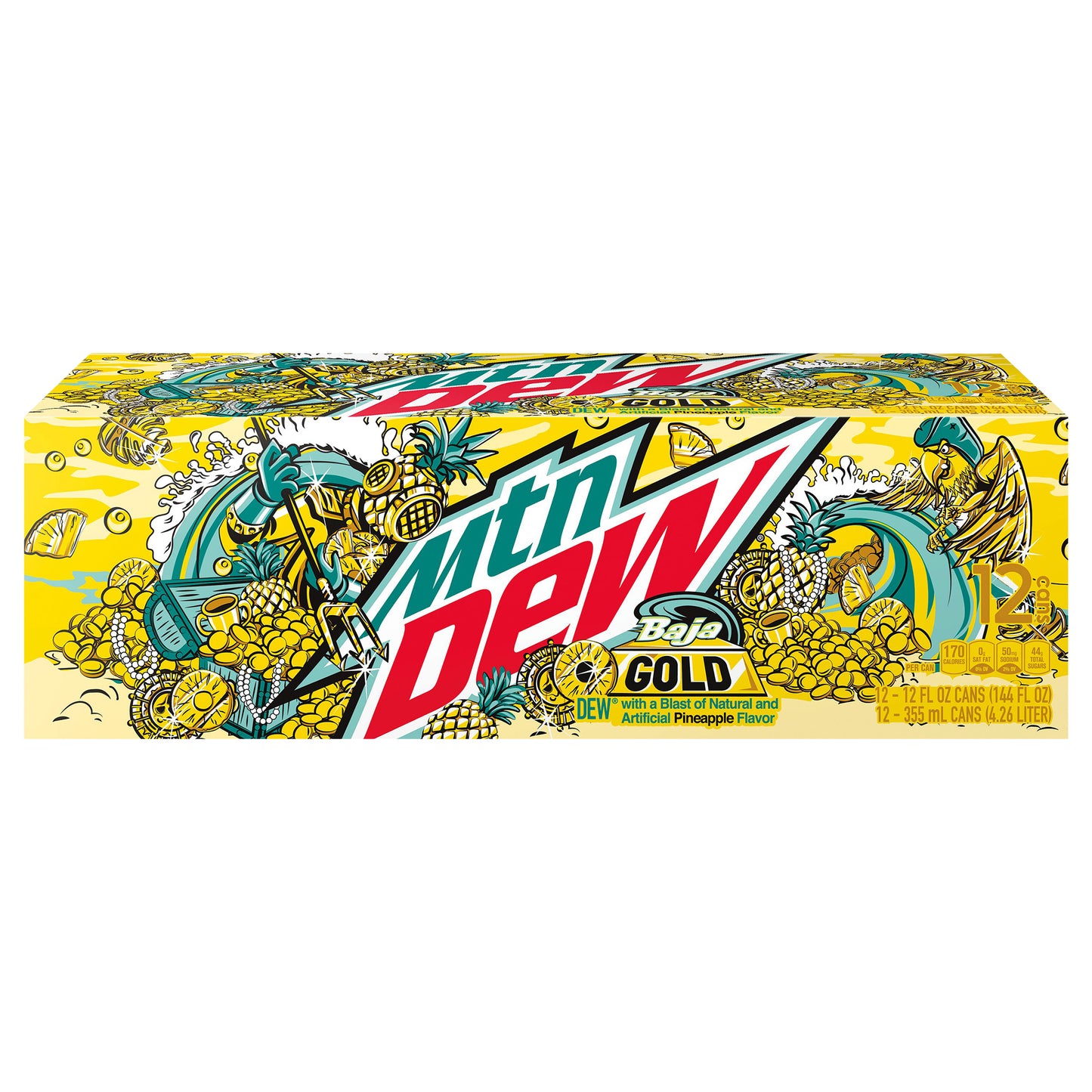 Mtn Dew Baja Gold Soda 12 - 12 fl oz Cans