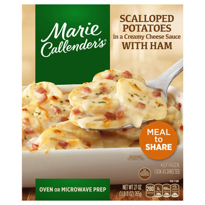 Marie Callender’s Scalloped Potatoes in a Creamy Cheese Sauce With Ham, Frozen Meal, 27 oz.