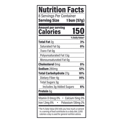 Brownberry Whole Wheat Buns, 8 count, 16 oz