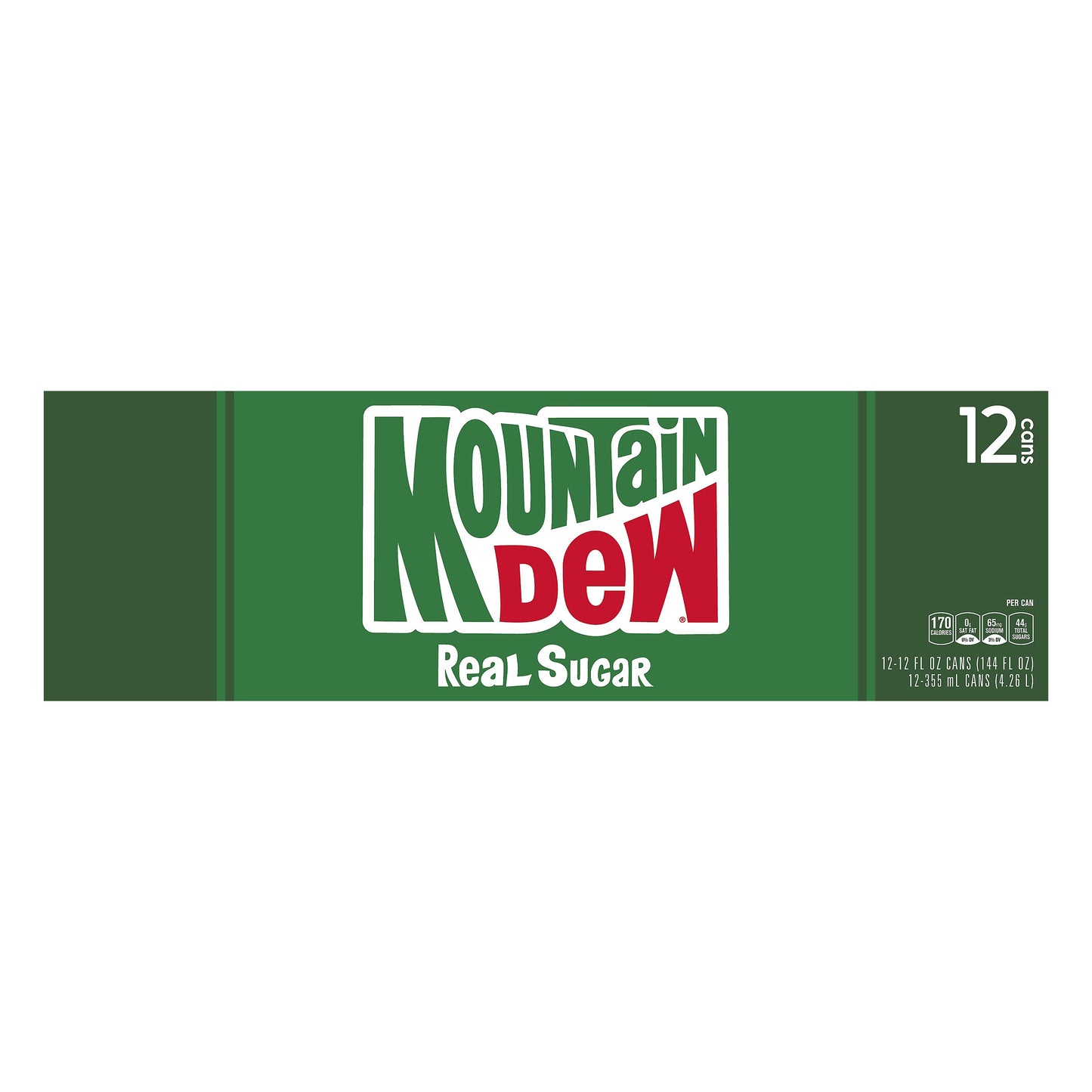 Mountain Dew 12 Pack Real Sugar Soda 12 ea