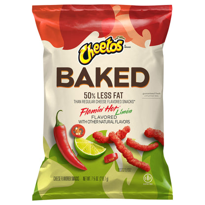 Cheetos Baked Cheese Flavored Snacks Flamin' Hot Limon 7 5/8 Oz