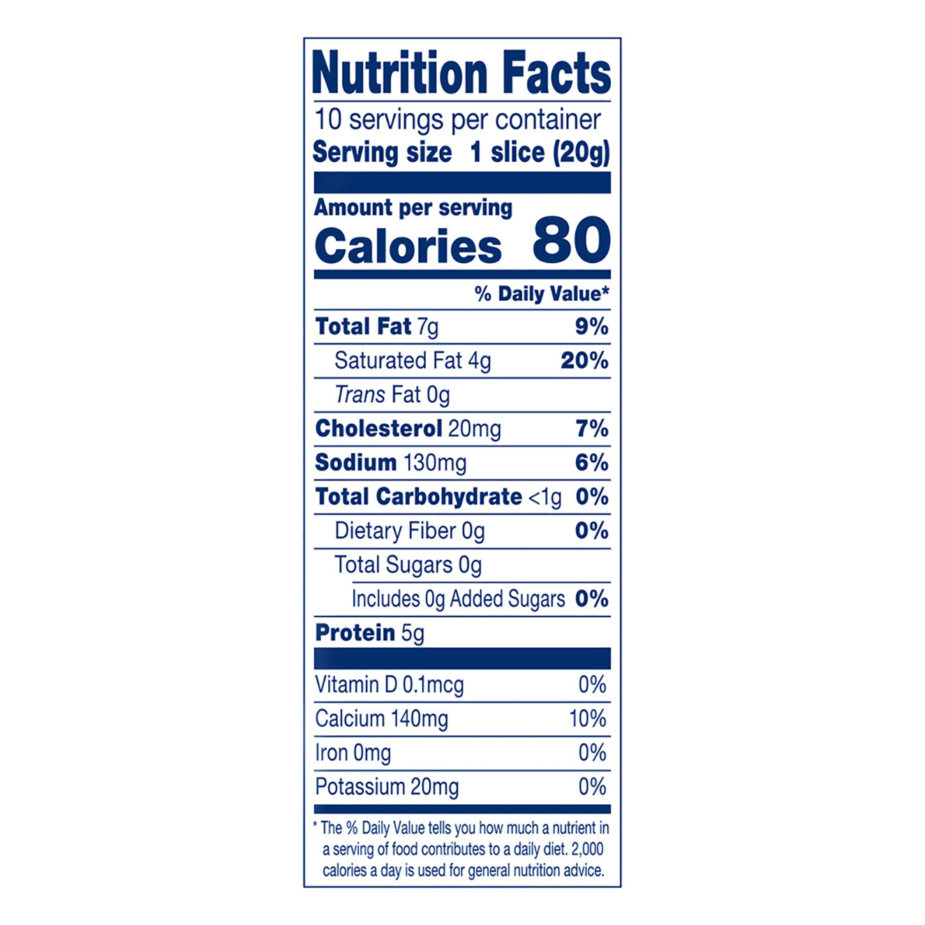 Crystal Farms Cheddar Sliced Cheese, 7 oz, 10 count