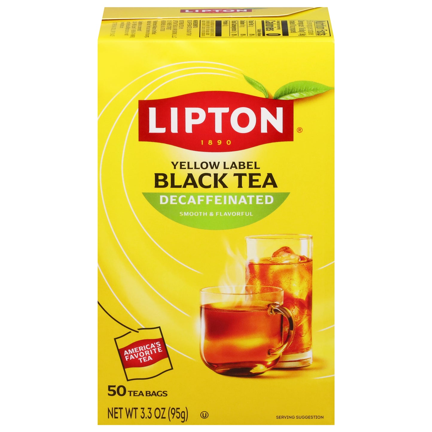 Lipton Yellow Label Decaffeinated Black Tea 50 Tea Bags