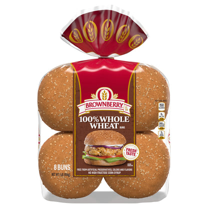 Brownberry Whole Wheat Buns, 8 count, 16 oz