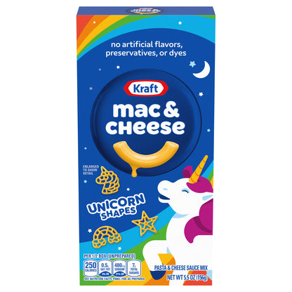 Kraft Mac & Cheese Macaroni and Cheese Dinner with Unicorn Pasta Shapes, 5.5 oz Box