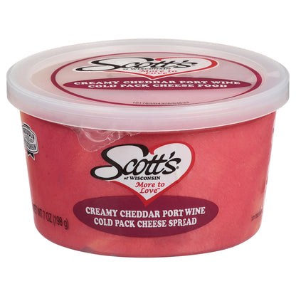 Scott's of Wisconsin Cold Pack Creamy Cheddar Port Wine Cheese Spread 198 g