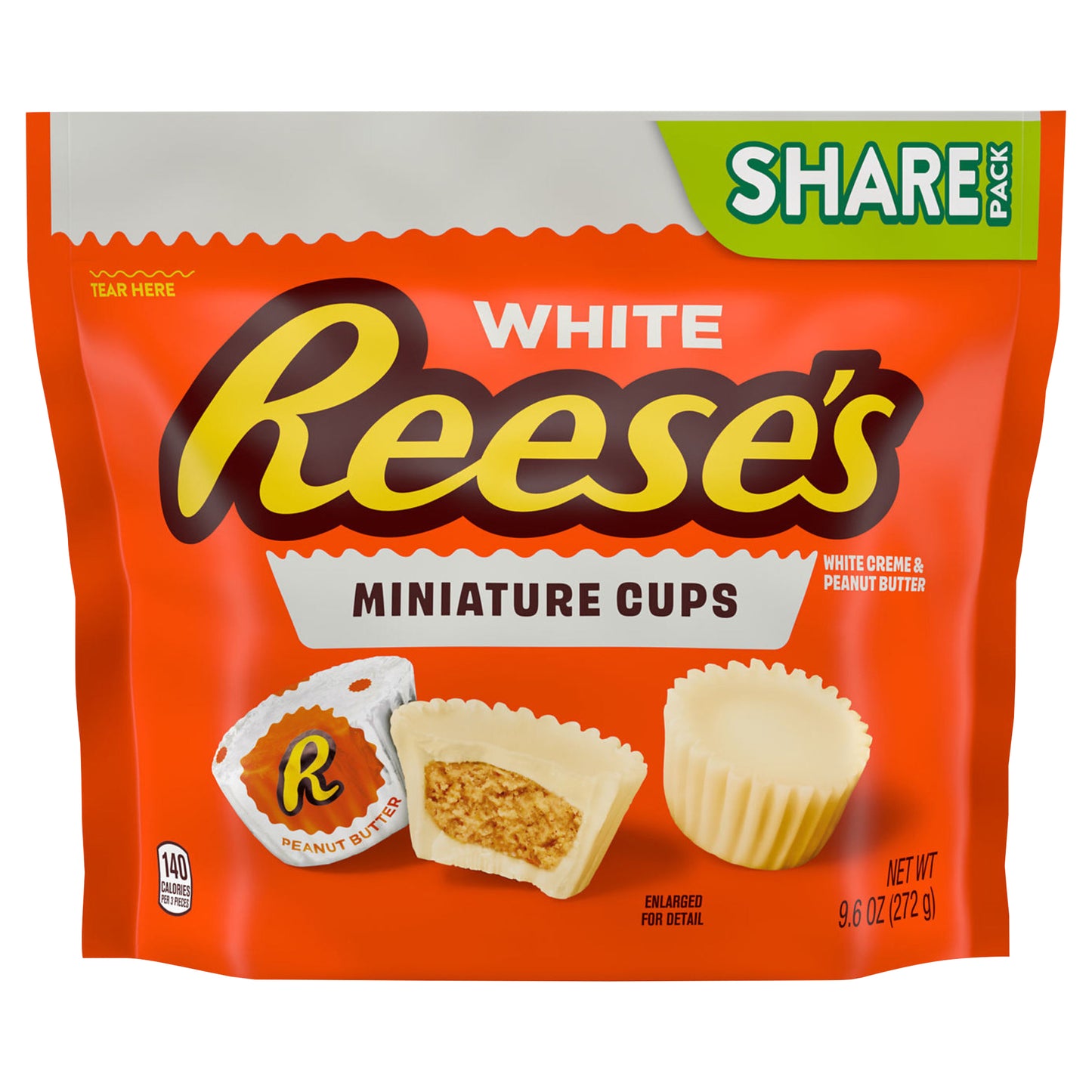 REESE'S Miniatures White Creme Peanut Butter Cups, Candy Share Pack, 9.6 oz