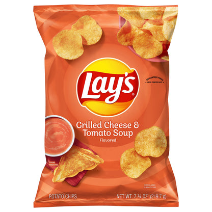 Lay's Grilled Cheese & Tomato Soup Flavored Potato Chips 7.75 oz