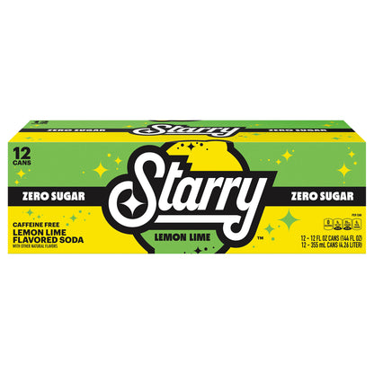 Starry Zero Sugar Soda Lemon Lime 12 Fl Oz 12 Count