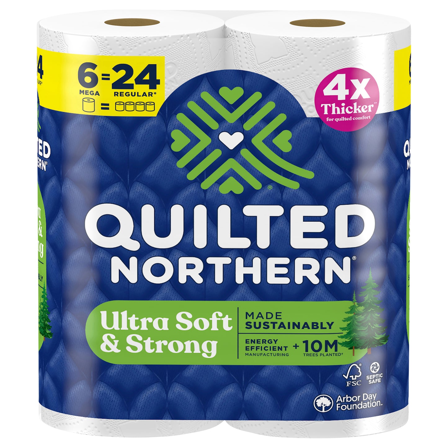 QUILTED NORTHERN ULTRA SOFT & STRONG TOILET PAPER, 6 MEGA ROLLS