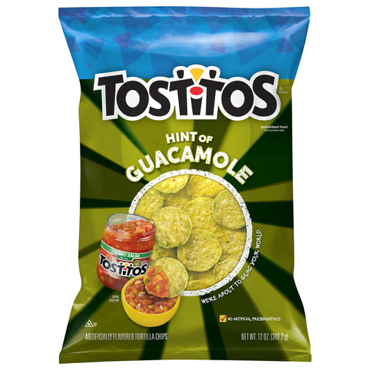 Tostitos Artificially Flavored Tortilla Chips Hint of Guacamole 12 Oz