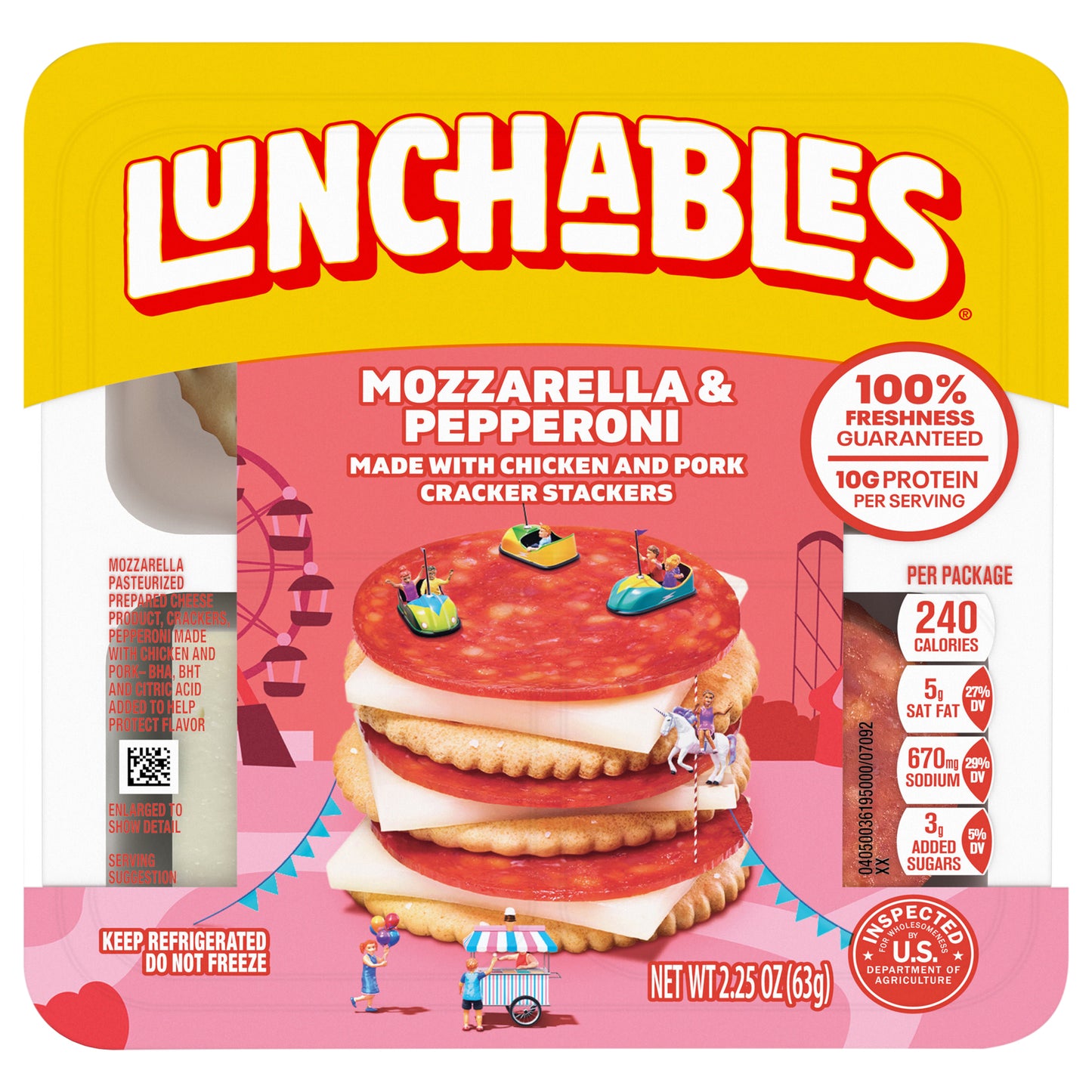 Lunchables Pepperoni and Mozzarella Cracker Stackers, 2.25 oz Tray