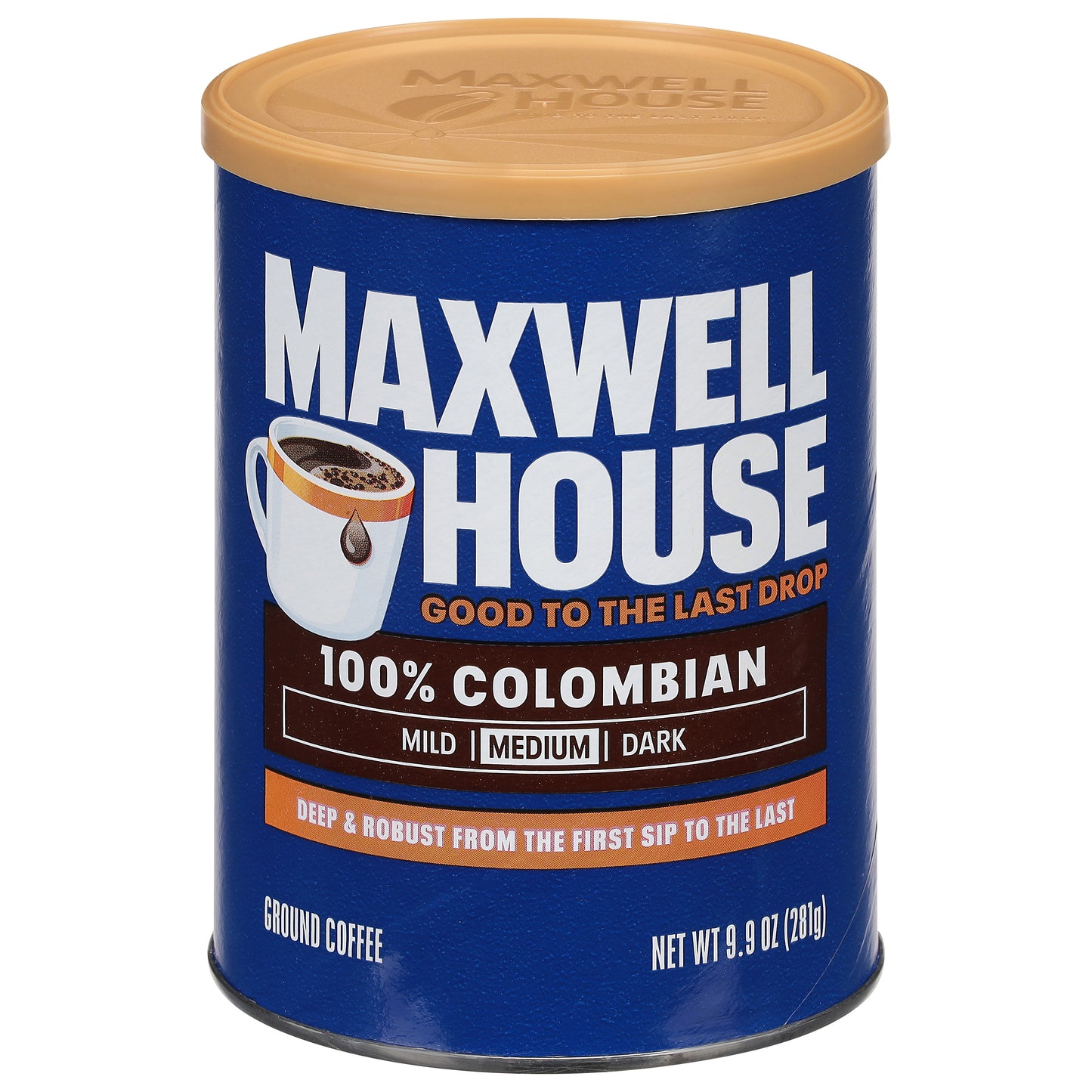 Maxwell House 100% Colombian Ground Coffee, 9.9 oz Canister