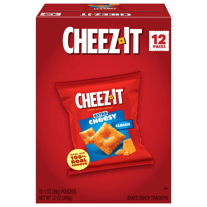 Cheez-It Baked Snack Crackers Extra Cheesy