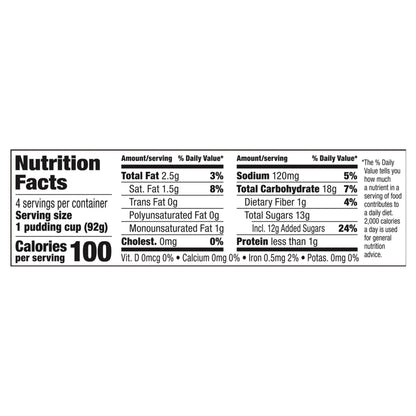 Snack Pack Chocolate Vanilla Flavored Pudding, 4 Count Pudding Cups (12 Pack)