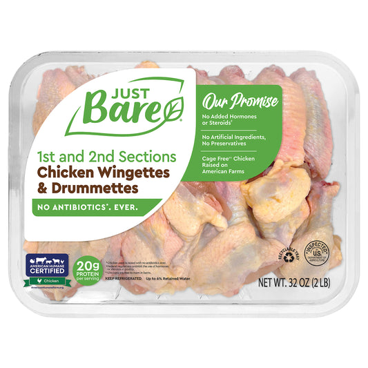 Just Bare Brand Chicken Wingettes & Drummettes 1St & 2Nd Sections