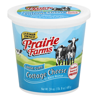 Prairie Farms Large Curd 4% Milkfat Minimum Cottage Cheese 24 oz