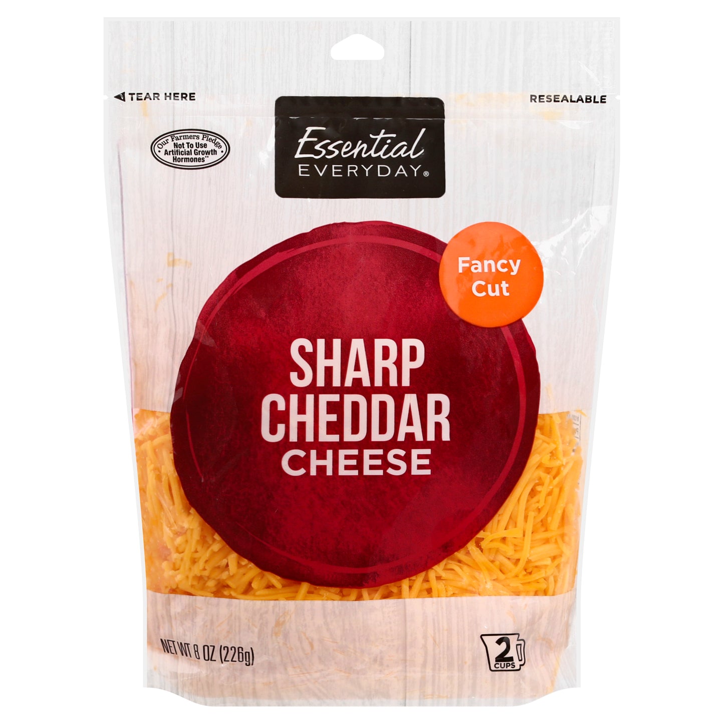 Essential Everyday Fancy Cut Sharp Cheddar Cheese 8 oz
