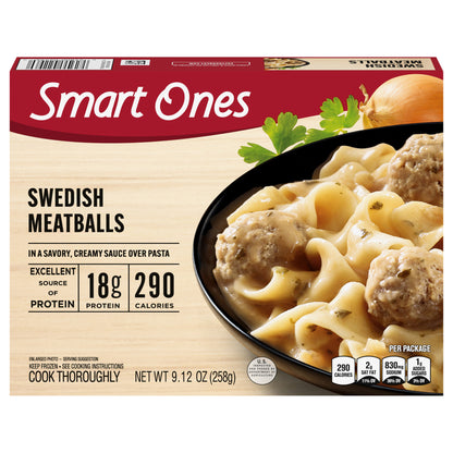 Smart Ones Swedish Meatballs Frozen Meal, 9.12 oz Box