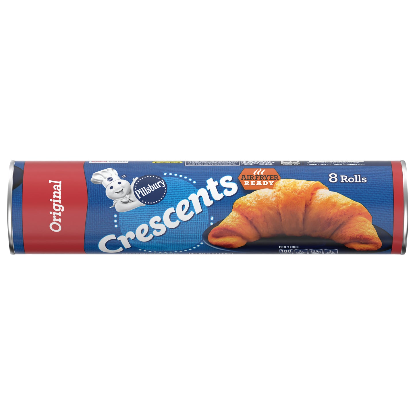 Pillsbury Crescent Rolls, Original Refrigerated Canned Pastry Dough, 8 Rolls, 8 oz