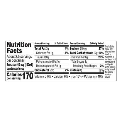 Campbell’s® Condensed 25% Less Sodium Bean With Bacon Soup, Natural Smoke Flavoring Added, 11.25 oz Can