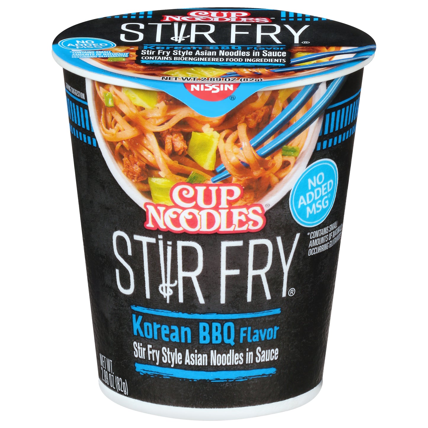 Nissin Cup Noodles Stir Fry Korean BBQ Flavor Asian Noodles in Sauce 2.89 oz