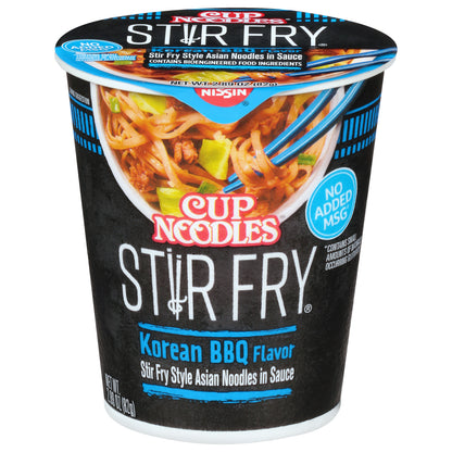 Nissin Cup Noodles Stir Fry Korean BBQ Flavor Asian Noodles in Sauce 2.89 oz