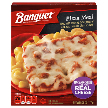 Banquet Basic Pizza with Reduced Fat Pepperoni Frozen Single Serve Meal, 6.25 Ounce