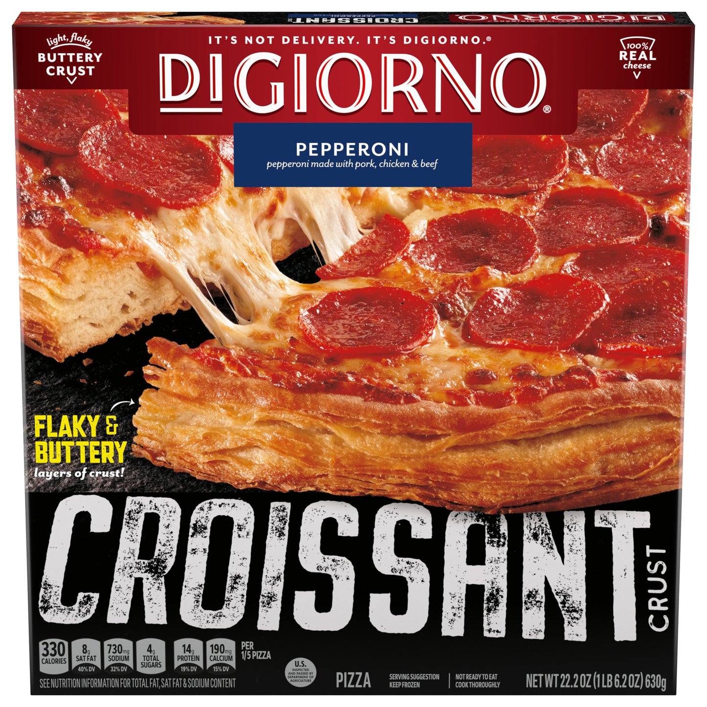DiGiorno Frozen Croissant Crust Pizza Pepperoni 22.2oz Package
