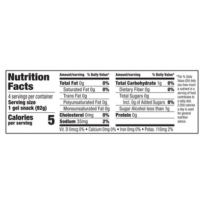 Snack Pack Sugar Free Cherry Flavored Juicy Gels, 4 Count Snack Cups