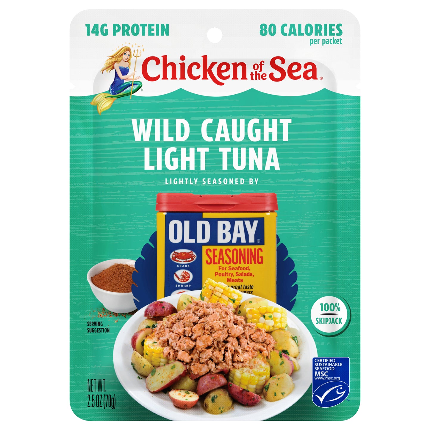 Chicken of the Sea Wild Caught Light Tuna Packet, OLD BAY® Seasoning 2.5 oz