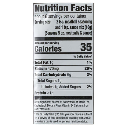 McCormick Swedish Meatball Seasoning & Sauce Mix, 2.11 oz