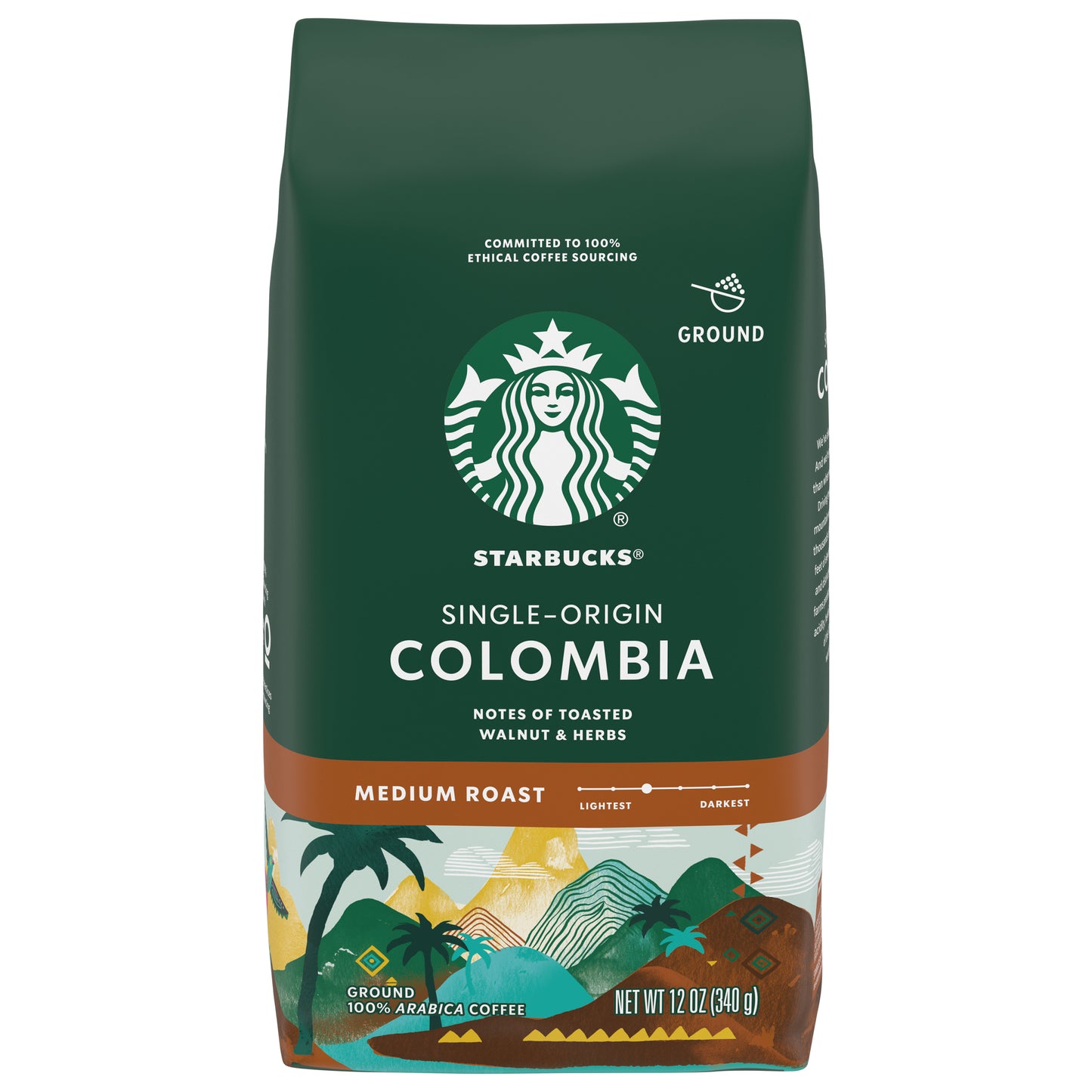 Starbucks Medium Roast Ground Colombia Coffee 12 oz