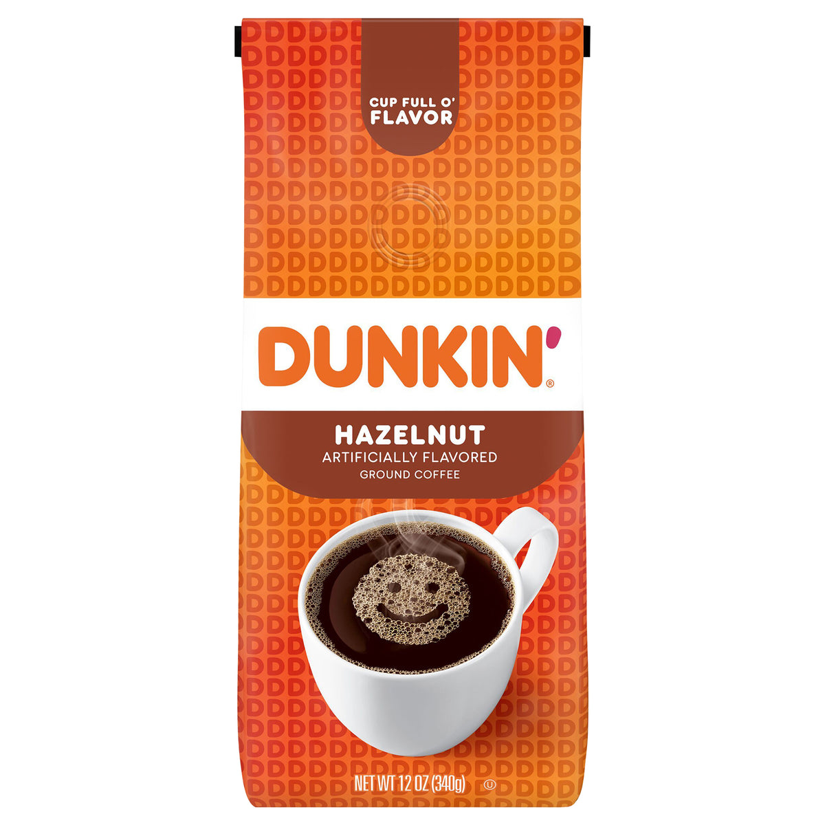Dunkin' Hazelnut Flavored Ground Coffee, 12-Ounce (Packaging May Vary)